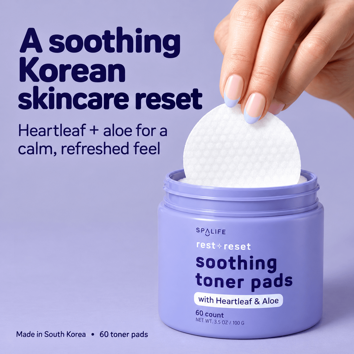SpaLife Rest + Reset Korean toner pads: soothing korean
