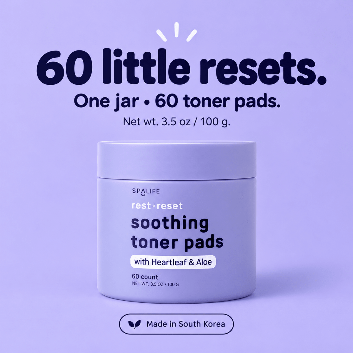 SpaLife Rest + Reset Korean toner pads: contents