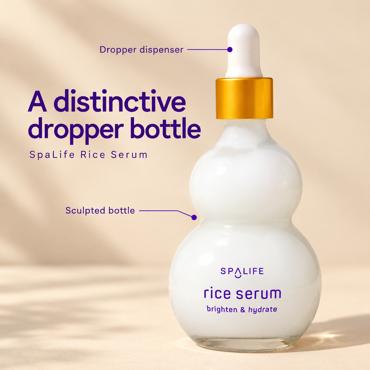 SpaLife Rice Serum dropper infographic