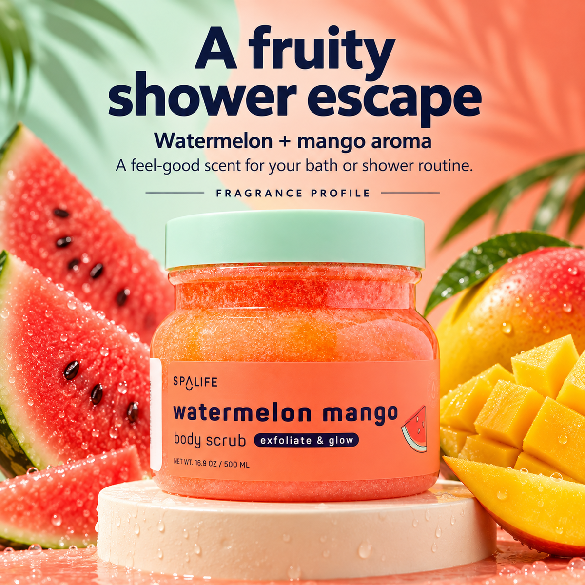 SpaLife Watermelon Mango Body Scrub 500 mL: Watermelon mango fragrance profile