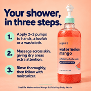 How to use SpaLife Watermelon Mango Exfoliating Body Wash