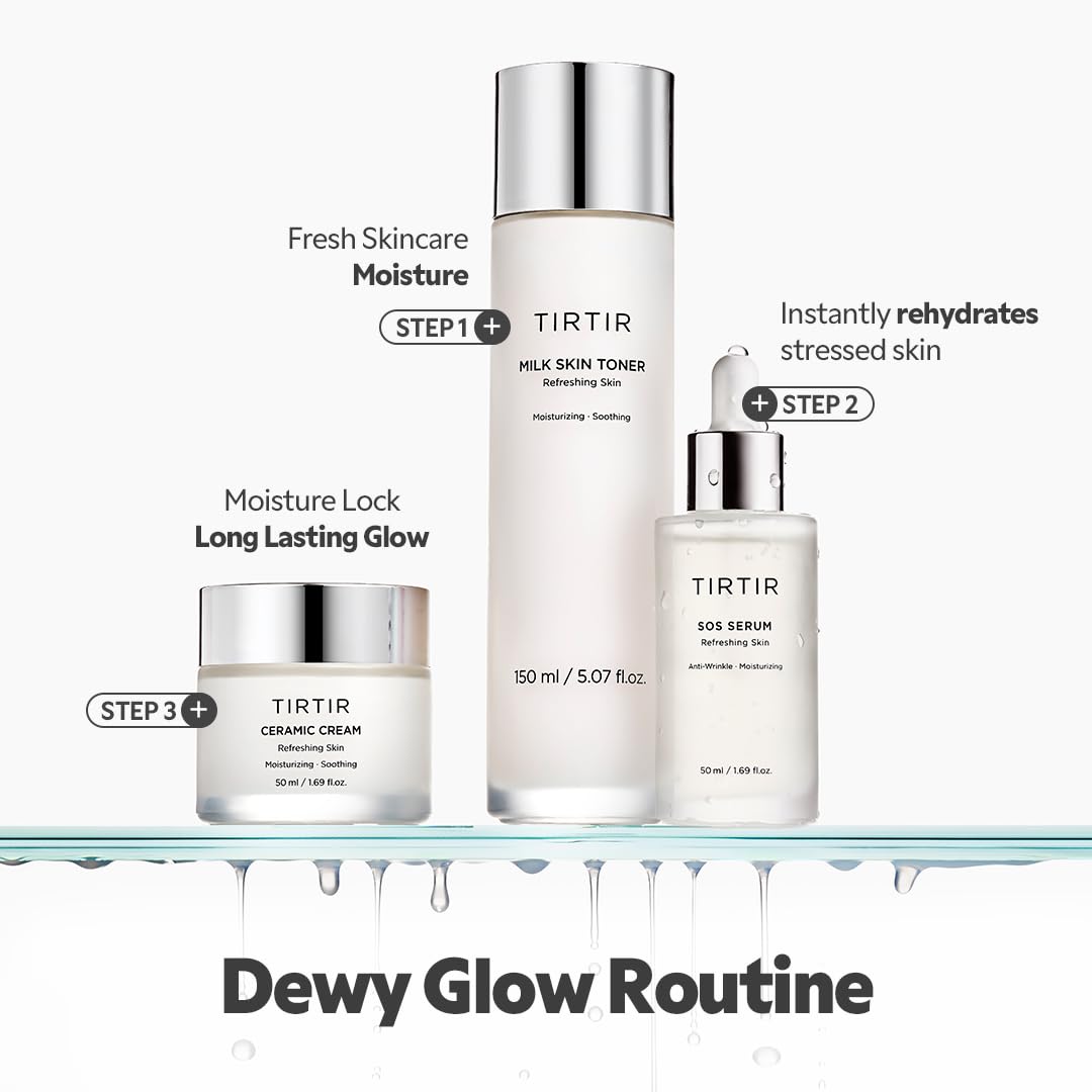 TIRTIR Ceramic Cream dewy glow skincare routine