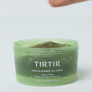 TIRTIR Matcha Bubble Tea Scrub gel and pearl texture demonstration
