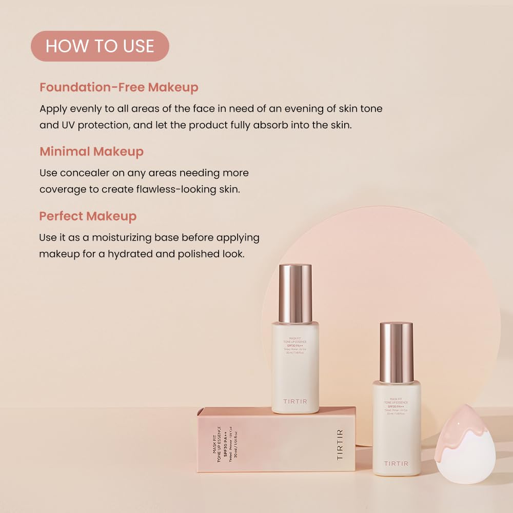 TIRTIR Mask Fit Tone Up Essence Beige how to use