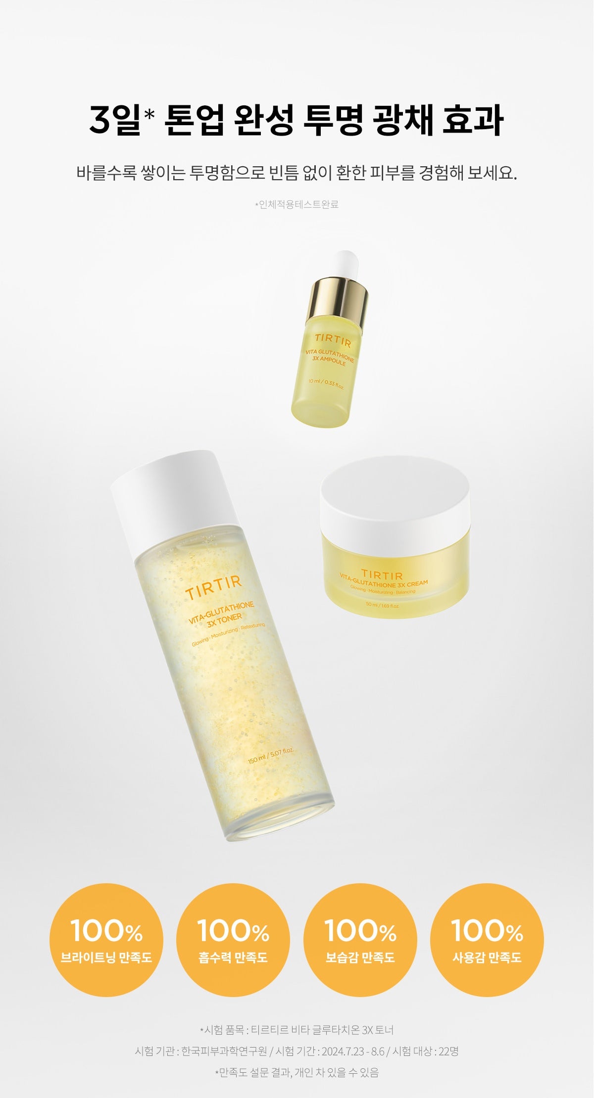 TIRTIR Vita Glutathione 3X Toner official satisfaction study (Korean)