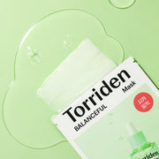 Torriden BALANCEFUL opened sachet and essence-soaked sheet texture