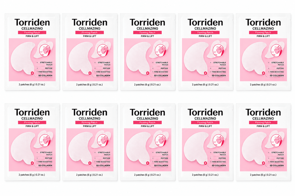 Torriden CELLMAZING Firm & Lift Firming Patch ten pouches with two patches each on white