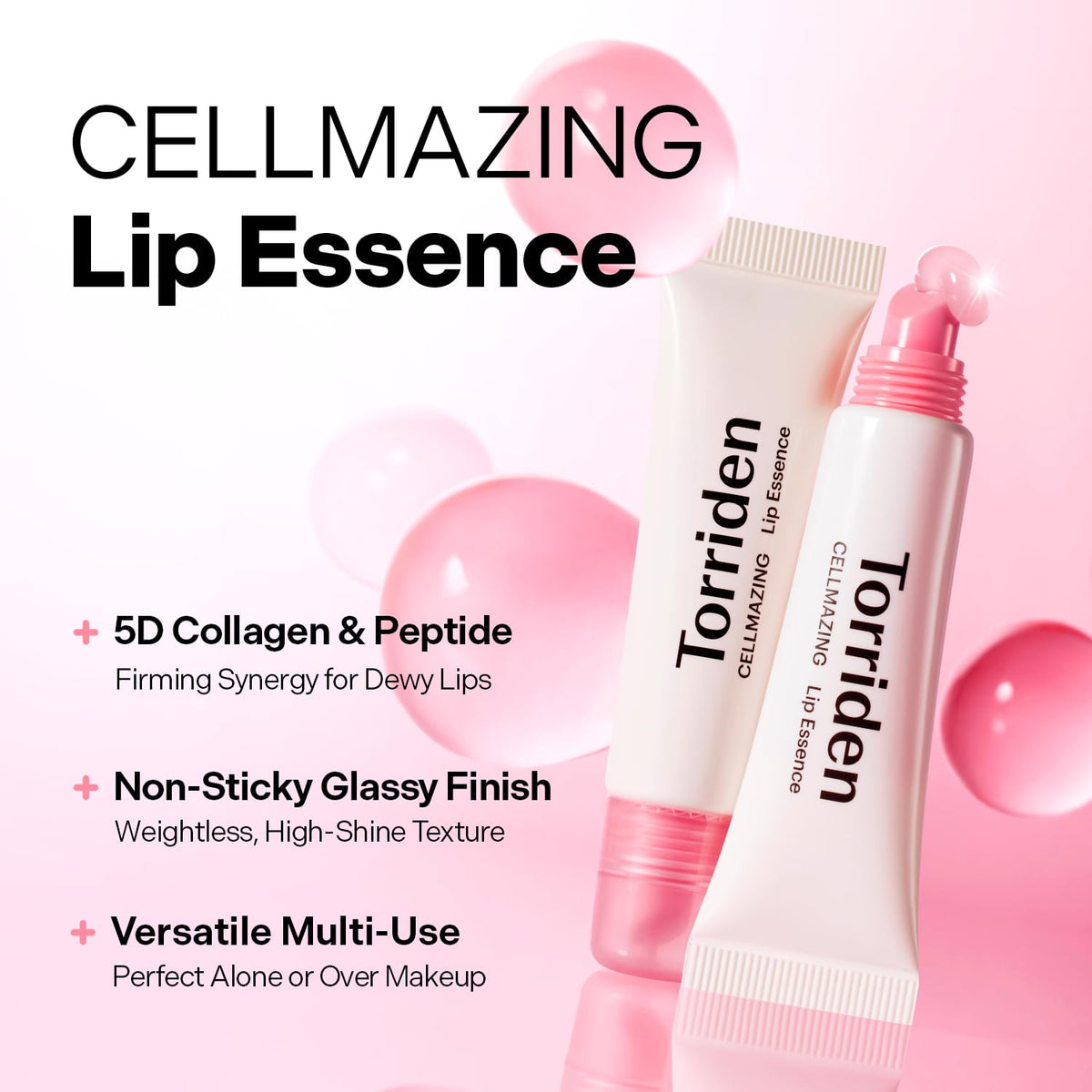 Torriden CELLMAZING Lip Essence 11mL: Collagen lip essence overview and glassy finish