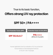 Torriden DIVE IN Mild Sun Cream SPF and UVA test results with study details