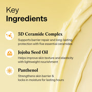 Torriden SOLID IN Cream ceramides jojoba oil and panthenol ingredients
