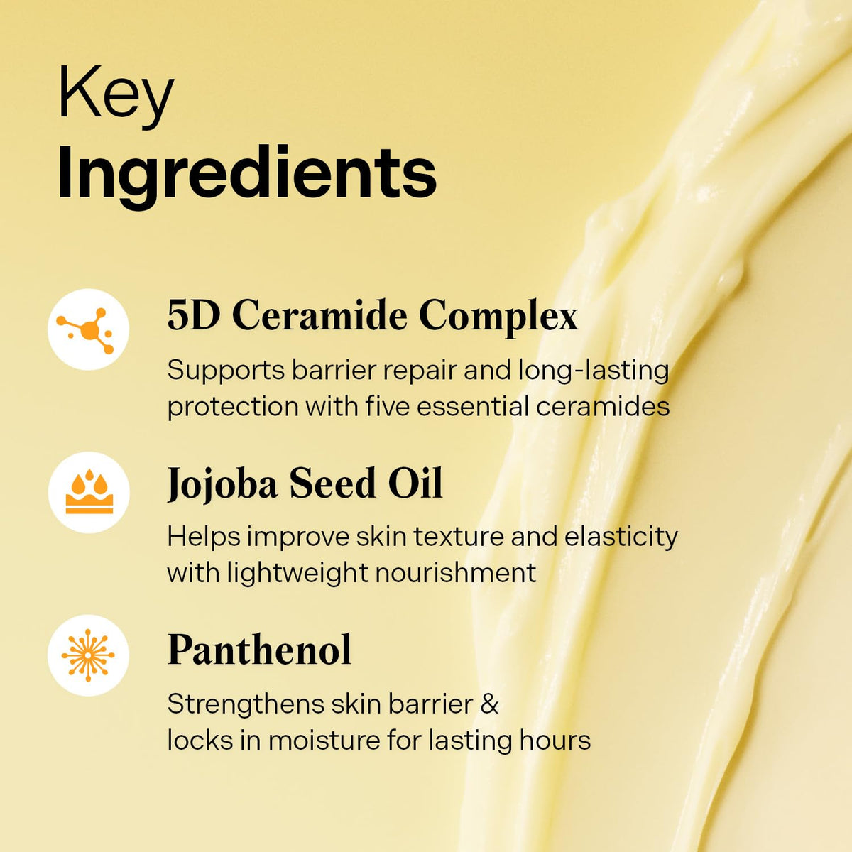 Torriden SOLID IN Cream ceramides jojoba oil and panthenol ingredients