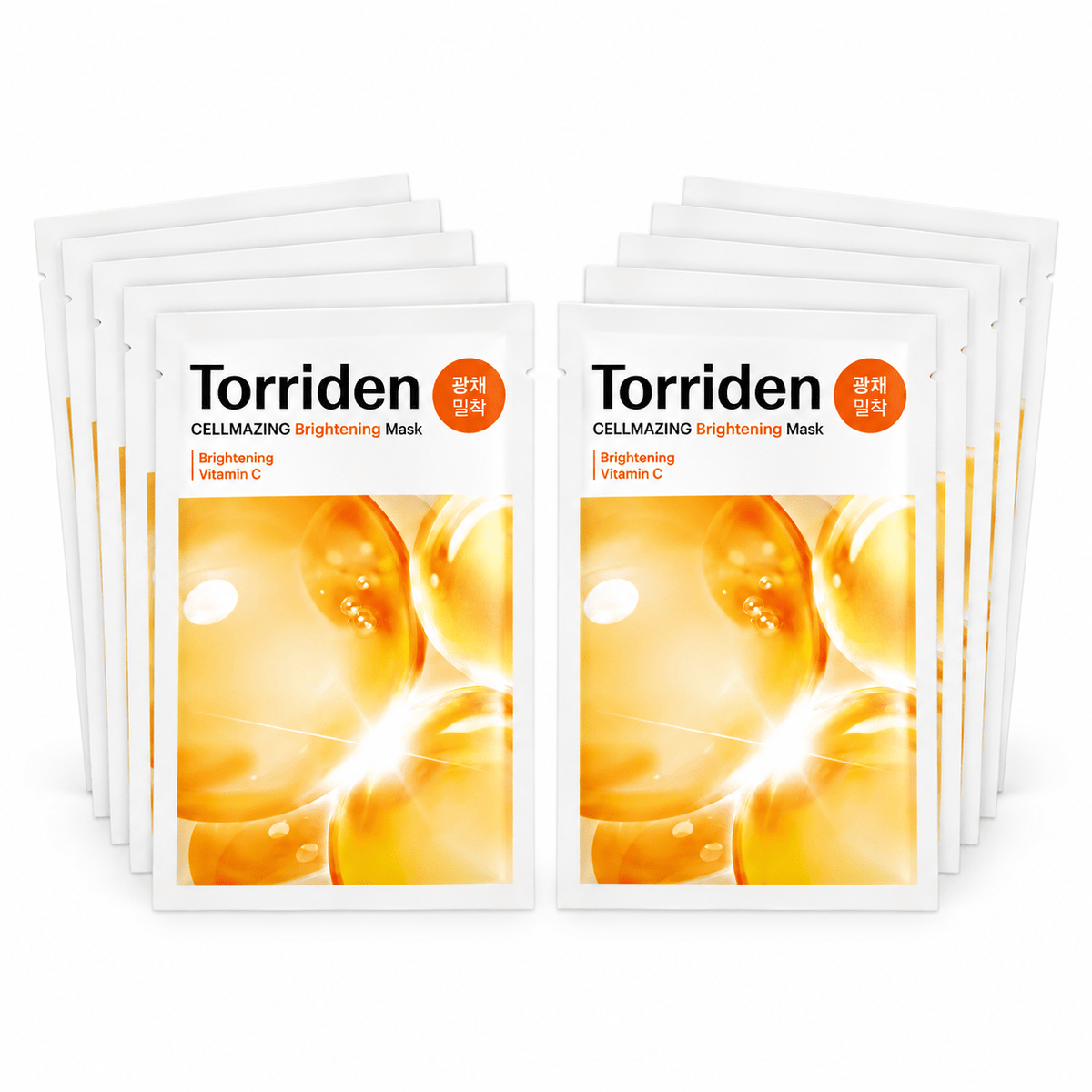 Ten Torriden CELLMAZING Vita C Brightening Mask 26mL sachets on white