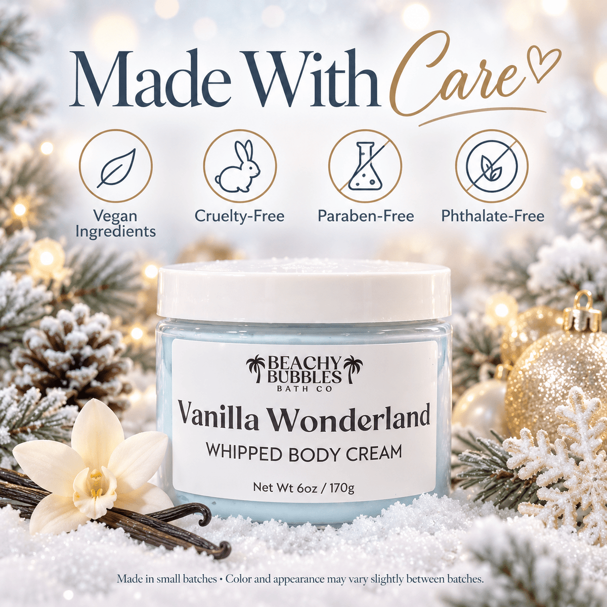 Vanilla Wonderland vegan cruelty-free paraben-free phthalate-free small batch