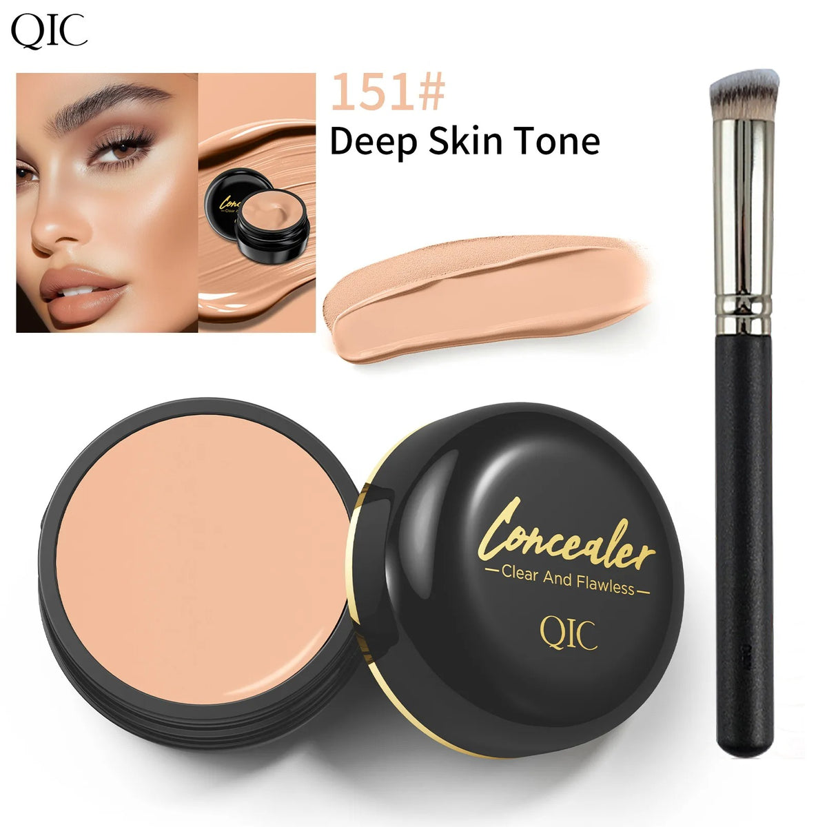 QIC Concealer, Waterproof Full Coverage Cream Concealer