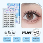 YELIX Lashes Pre-Glued Cluster Lashes No Glue