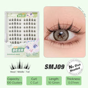 YELIX Lashes Pre-Glued Cluster Lashes No Glue