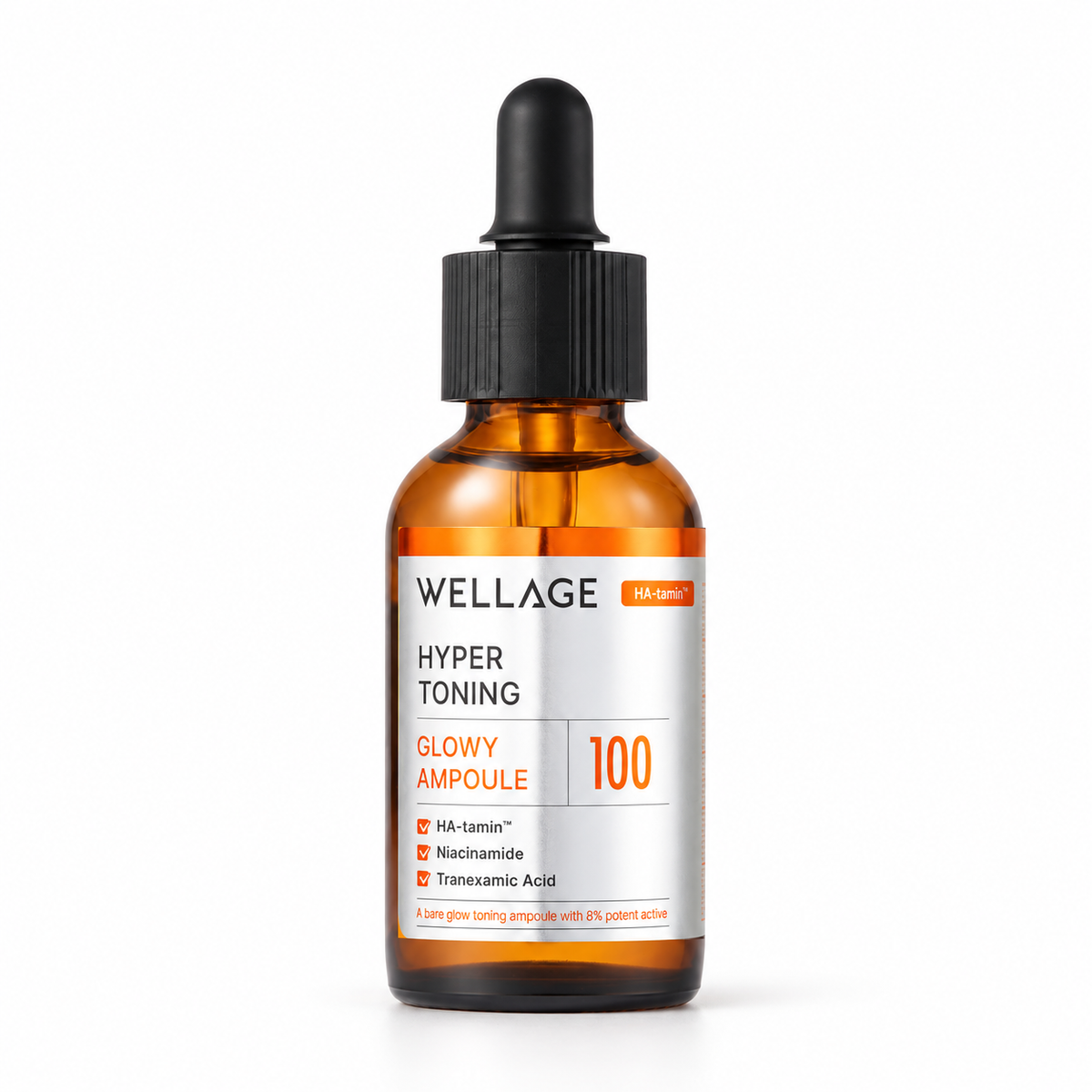 WELLAGE Hyper Toning Glowy 100 Ampoule 30mL on white background