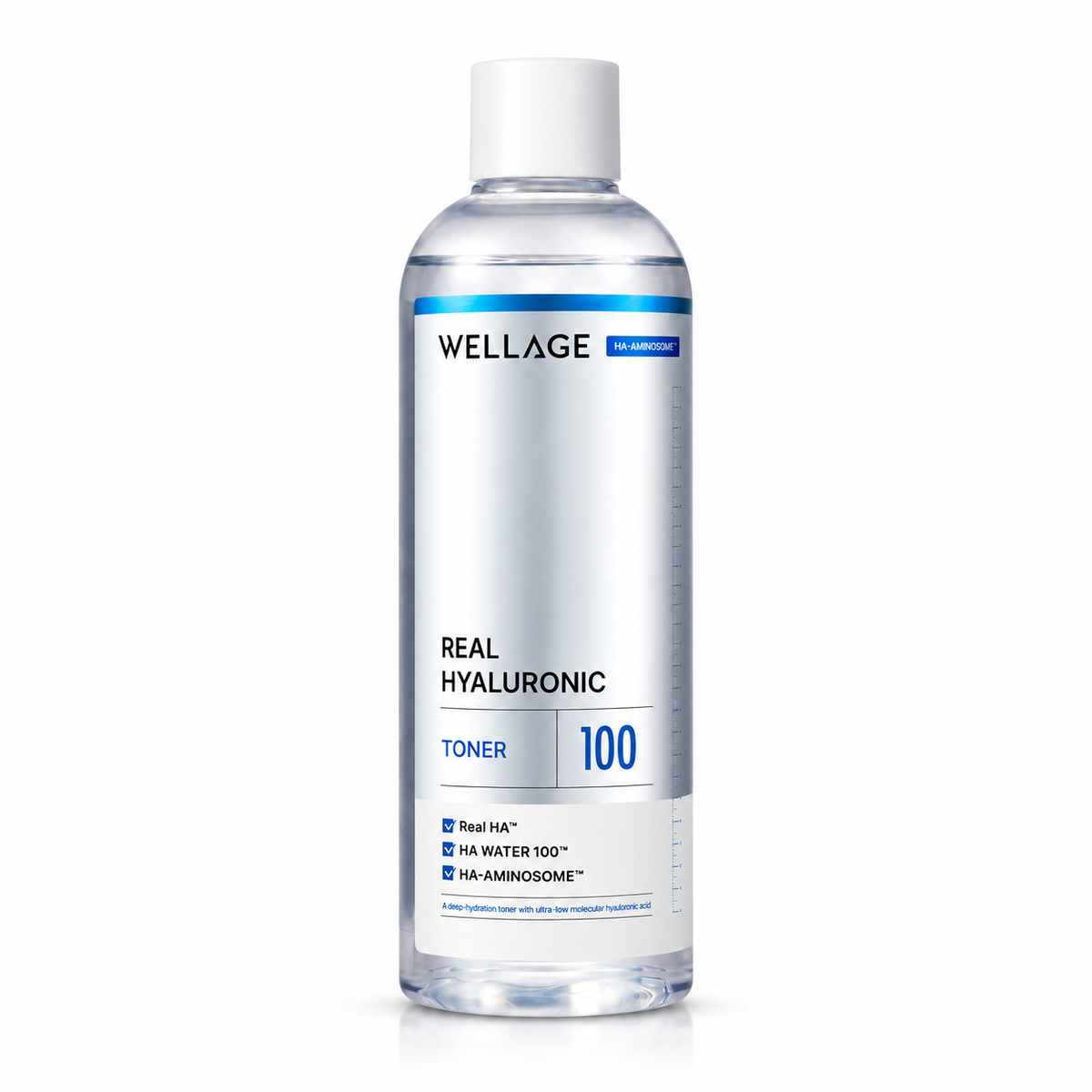 WELLAGE Real Hyaluronic 100 Toner 500mL on white background
