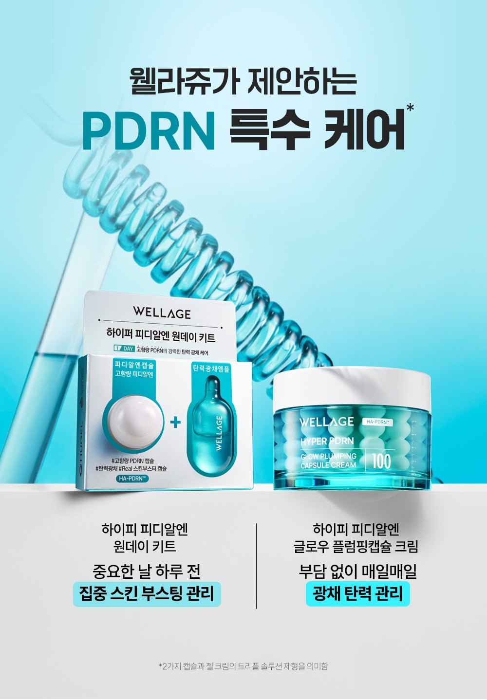 WELLAGE Hyper PDRN Glow Plumping Capsule 100 Cream pdrn routine comparison product information