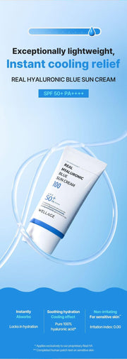 WELLAGE Real Hyaluronic Blue Sun Cream: Product overview and ingredient qualifiers