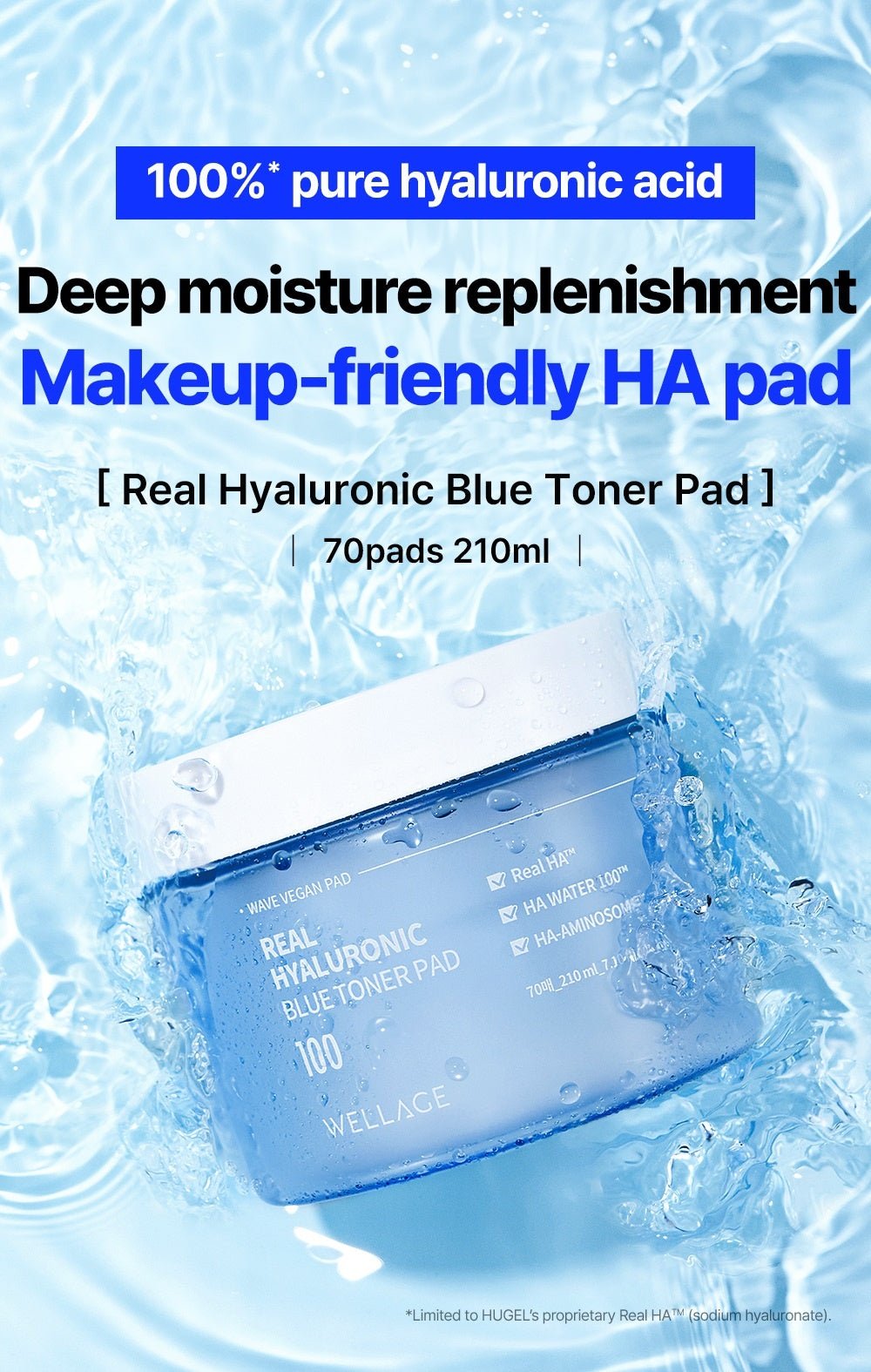WELLAGE Real Hyaluronic Blue Toner Pad 100: Product overview and raw material purity