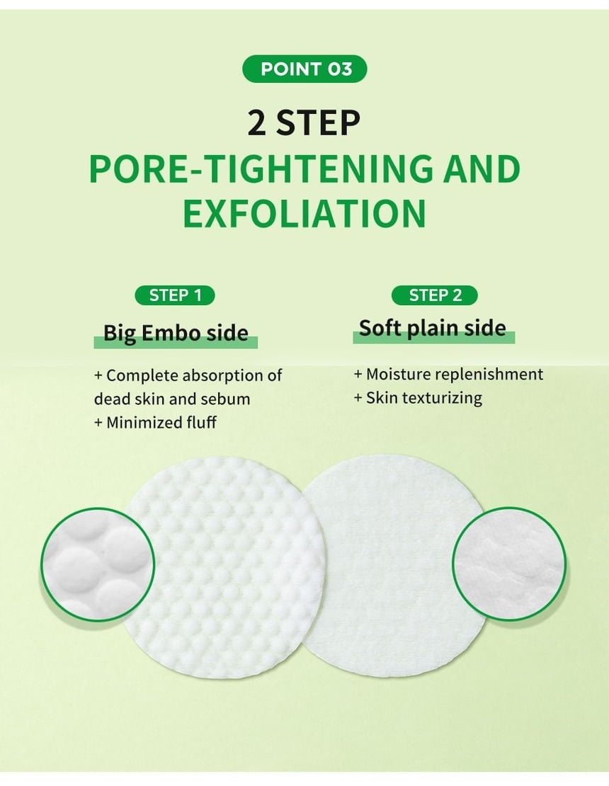 WELLAGE Real Cica Calming Big Embo Toner Pad: Two sided embossed and plain pad design