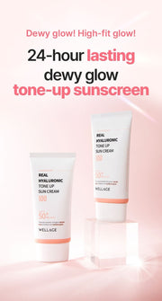WELLAGE Hyaluronic Tone-Up Sun Cream 50 mL: Tone-up glow overview
